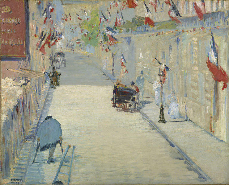 Image de l'oeuvre La Rue Mosnier aux drapeaux de Claude Monet