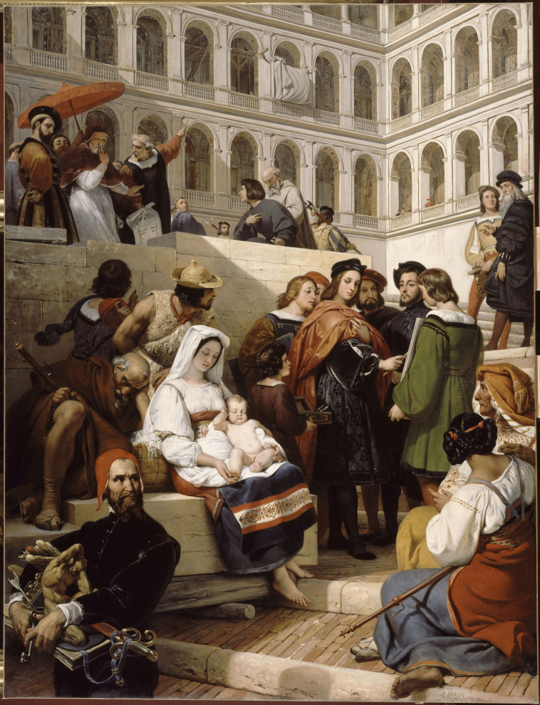 Image de l'oeuvre Raphaël au Vatican (dans la cour de Saint Damase) de Horace Vernet