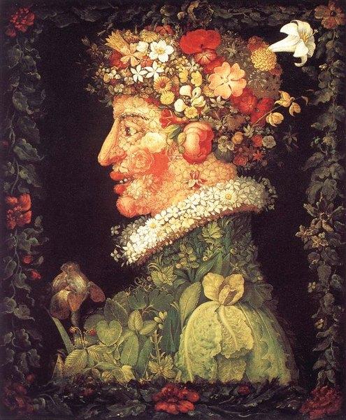 Image de l'œuvre Le Printemps réalisée par l'artiste Giuseppe Arcimboldo. L'œuvre est exposée à Louvre (Paris, France).