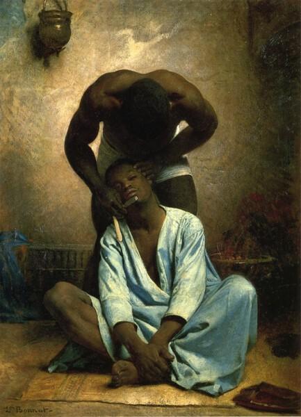 Image de l'œuvre Le Barbier à Suez réalisée par l'artiste Léon Bonnat. L'œuvre est exposée à Walker Art Center (Minneapolis, États-Unis).