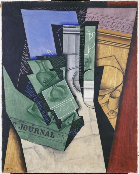 Image de l'œuvre Le Petit-déjeuner réalisée par l'artiste Juan Gris. L'œuvre est exposée à Le Centre Pompidou (Paris, France).