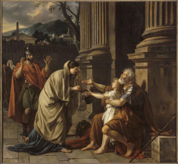 Image de l'œuvre Bélisaire demandant l'aumône réalisée par l'artiste David. L'œuvre est exposée à Palais des Beaux-Arts (Lille, France).