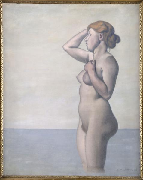Image de l'œuvre Baigneuse réalisée par l'artiste Félix Vallotton. L'œuvre est exposée à un musée.