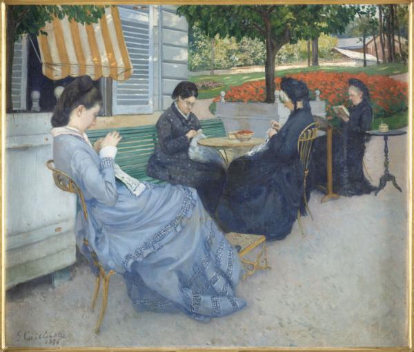 Image de l'œuvre Portraits à la campagne réalisée par l'artiste Gustave Caillebotte. L'œuvre est exposée à un musée.