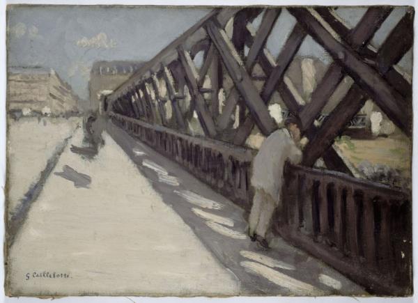 Image de l'œuvre Le Pont de l'Europe (esquisse) réalisée par l'artiste Gustave Caillebotte. L'œuvre est exposée à Musée des Beaux Arts - Rennes (Rennes, France).