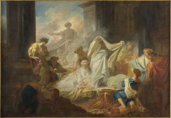 Image de l'œuvre Corésus et Callirhoé réalisée par l'artiste Fragonard. L'œuvre est exposée à Musée des Beaux-Arts d'Anger (Angers, France).