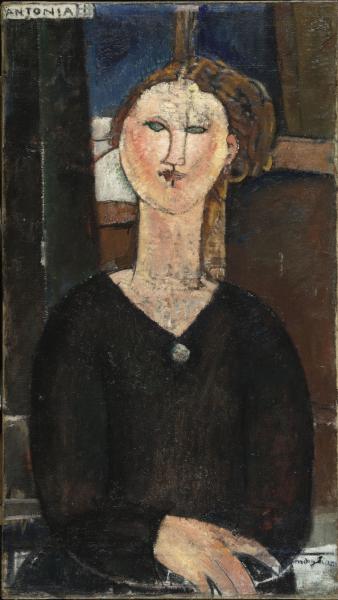 Image de l'œuvre Antonia réalisée par l'artiste Modigliani. L'œuvre est exposée à Musée de l'Orangerie (Paris, France).