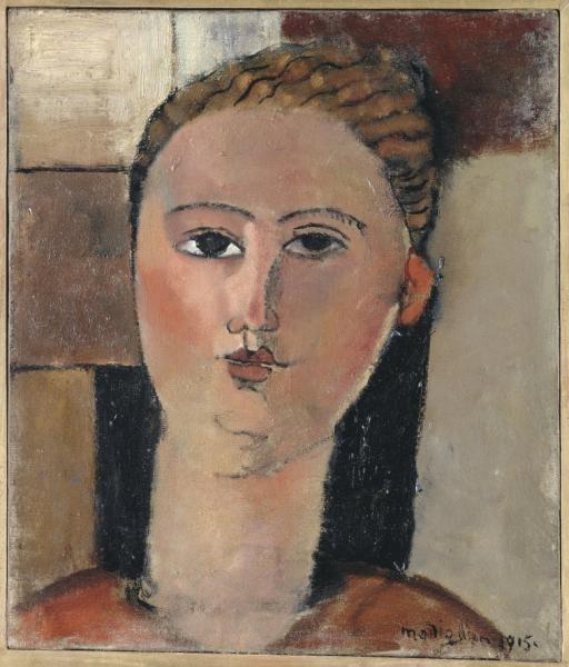 Image de l'œuvre Fille rousse réalisée par l'artiste Modigliani. L'œuvre est exposée à Musée de l'Orangerie (Paris, France).