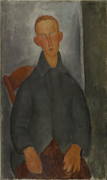 Image de l'œuvre Petit garçon roux réalisée par l'artiste Modigliani. L'œuvre est exposée à Le Centre Pompidou (Paris, France).