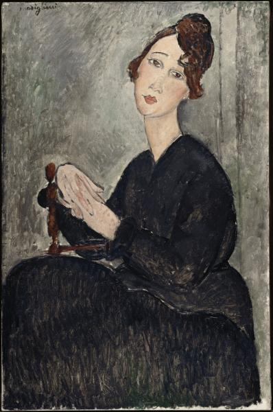 Image de l'œuvre Portrait de Dedie (Odette Hayden) réalisée par l'artiste Modigliani. L'œuvre est exposée à Le Centre Pompidou (Paris, France).