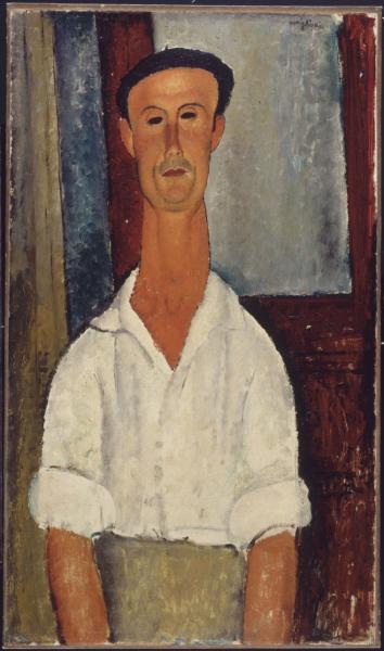 Image de l'œuvre Gaston Modot réalisée par l'artiste Modigliani. L'œuvre est exposée à Le Centre Pompidou (Paris, France).