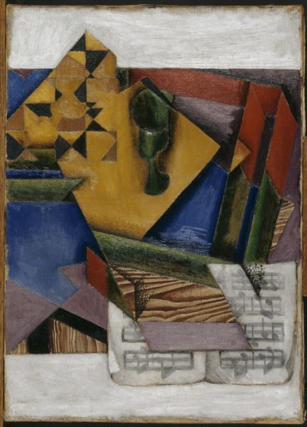 Image de l'œuvre Le Papier à musique réalisée par l'artiste Juan Gris. L'œuvre est exposée à Le Centre Pompidou (Paris, France).