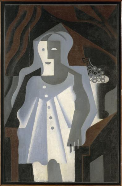 Image de l'œuvre Pierrot à la grappe réalisée par l'artiste Juan Gris. L'œuvre est exposée à Le Centre Pompidou (Paris, France).