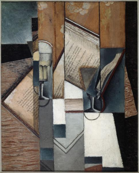 Image de l'œuvre Le Livre réalisée par l'artiste Juan Gris. L'œuvre est exposée à Musée d'Art moderne de Paris. (Paris, France).