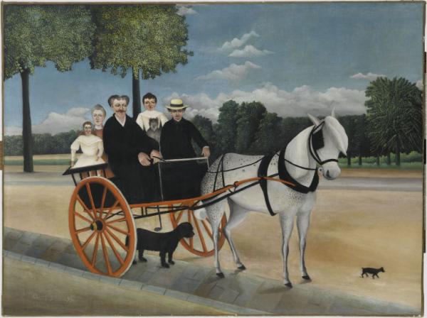Image de l'œuvre La Carriole du Père Junier réalisée par l'artiste Henri Rousseau. L'œuvre est exposée à Musée de l'Orangerie (Paris, France).