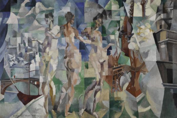 Image de l'œuvre La ville de Paris réalisée par l'artiste Robert Delaunay. L'œuvre est exposée à Musée d'Art moderne de Paris. (Paris, France).