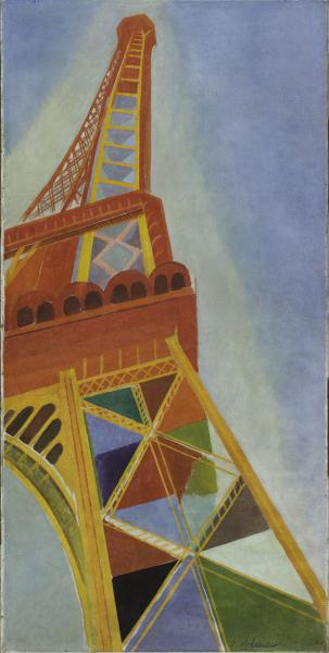 Image de l'œuvre La Tour Eiffel réalisée par l'artiste Robert Delaunay. L'œuvre est exposée à Musée d'Art moderne de Paris. (Paris, France).