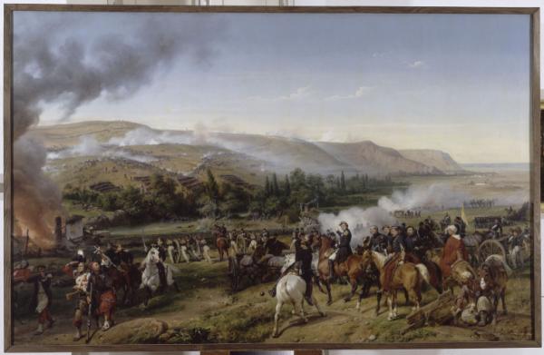 Image de l'œuvre Bataille d'Alma (guerre de Crimée) réalisée par l'artiste Horace Vernet. L'œuvre est exposée à Musée des Beaux-Arts - Palais Fesch, Ajaccio, France..