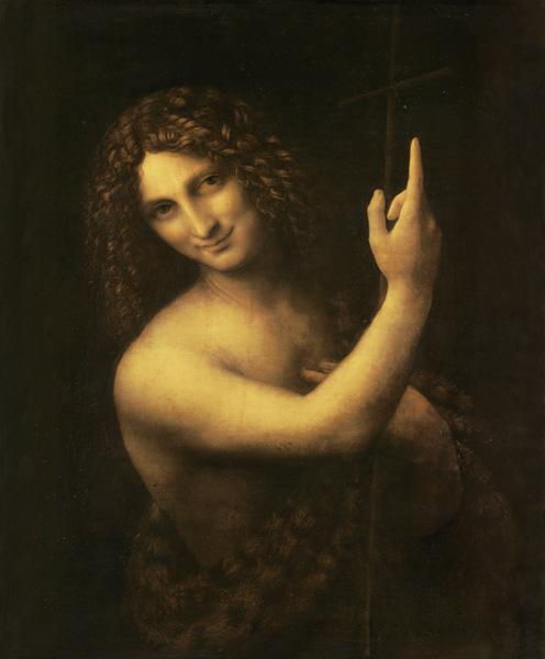 Image de l'œuvre Jean Baptiste réalisée par l'artiste Léonard De Vinci. L'œuvre est exposée à Louvre (Paris, France).