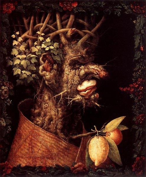 Image de l'œuvre L'hiver réalisée par l'artiste Giuseppe Arcimboldo. L'œuvre est exposée à Louvre (Paris, France).