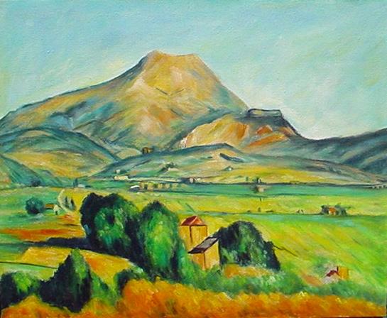 Image de l'œuvre La montagne Ste Victoire réalisée par l'artiste Paul Cézanne. L'œuvre est exposée à Barnes Fundation Merion Pennsylvannie (Philadelphia, États-Unis).