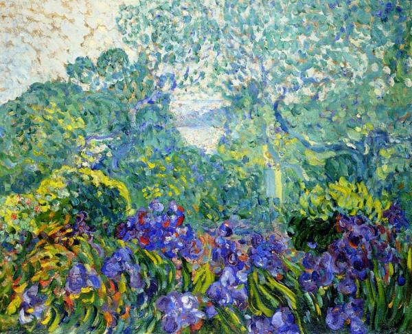 Image de l'œuvre Paysage aux iris violets réalisée par l'artiste Louis Valtat. L'œuvre est exposée à Collection privée.
