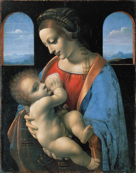 Image de l'œuvre Madonne Litta réalisée par l'artiste Léonard De Vinci. L'œuvre est exposée à L'Hermitage (Sankt-Peterburg, Russie).