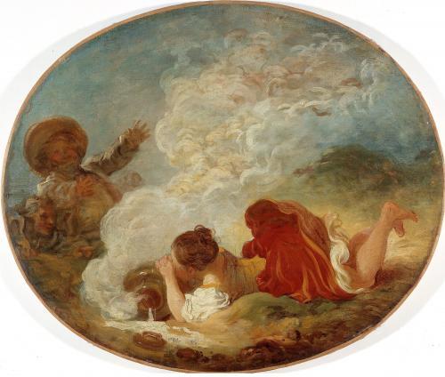 Image de l'œuvre Perrette et le pot au lait réalisée par l'artiste Fragonard. L'œuvre est exposée à Paris, musée Cognacq-Jay (Paris, France).