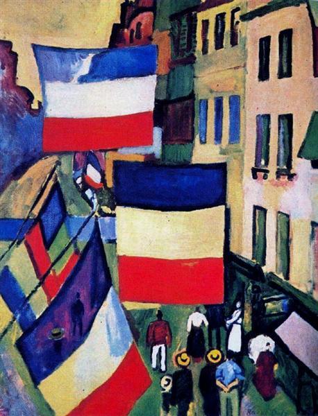 Image de l'œuvre Rue pavoisée réalisée par l'artiste Raoul Dufy. L'œuvre est exposée à Le Centre Pompidou (Paris, France).