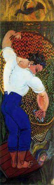Image de l'œuvre Le pêcheur au filet réalisée par l'artiste Raoul Dufy. L'œuvre est exposée à Le Centre Pompidou (Paris, France).