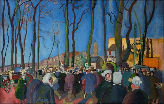 Image de l'œuvre La foire aux oignons réalisée par l'artiste Raoul Dufy. L'œuvre est exposée à Musée d'Art moderne de Paris. (Paris, France).