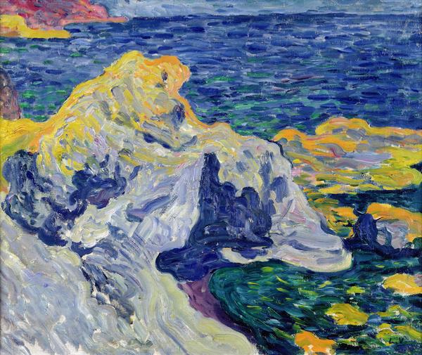 Image de l'œuvre Les rochers à Anthéor (var) réalisée par l'artiste Louis Valtat. L'œuvre est exposée à Musée d'Orsay (Paris, France).