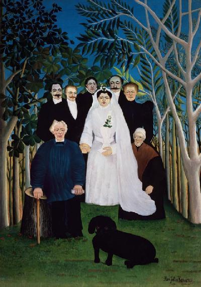 Image de l'œuvre Un mariage à la campagne réalisée par l'artiste Henri Rousseau. L'œuvre est exposée à Musée de l'Orangerie (Paris, France).