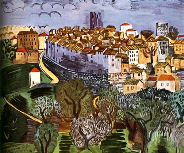 Image de l'œuvre Vence réalisée par l'artiste Raoul Dufy. L'œuvre est exposée à un musée.