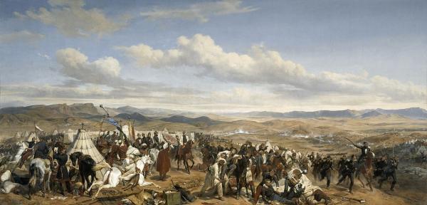 Image de l'œuvre Victoire de l'Isly réalisée par l'artiste Horace Vernet. L'œuvre est exposée à Château de Versailles (Versailles, France).