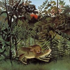 Le lion affamé de Henri Rousseau