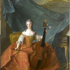 Portrait de Madame Henriette de France, jouant de la basse de viole (1727-1752) de Jm Nattier