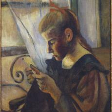 Jeune fille faisant du crochet de Suzanne Valadon
