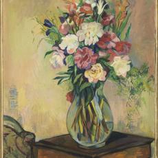 Bouquet de roses, iris, glaïeuls de Suzanne Valadon