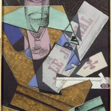 Verre et journal de Juan Gris