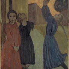 Trois petites filles jouant à la balle de Roger de la Fresnaye