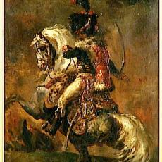 Officier de chasseurs à cheval de la garde impériale chargeant de Jean Louis Théodore Géricault