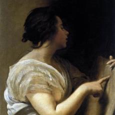 Figure féminine (Arachné ou Sibylle avec une tablette vierge) de Velasquez Diego