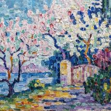 Arbres en fleurs (amandiers) de Paul Signac