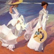 Promenade au bord de mer de Joaquin Sorolla