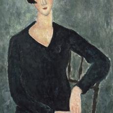 Femme assise à la robe bleue de Modigliani