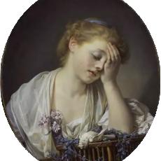 Une jeune fille pleurant son oiseau mort de Jean-Baptiste Greuze