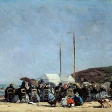 La plage de Trouville de Eugène Boudin