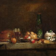 Nature morte avec des fruits et le verre d'olive de Jean-Baptiste Siméon Chardin
