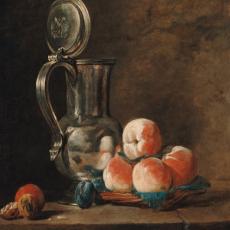 Nature morte avec cruche d'étain et des pêches de Jean-Baptiste Siméon Chardin